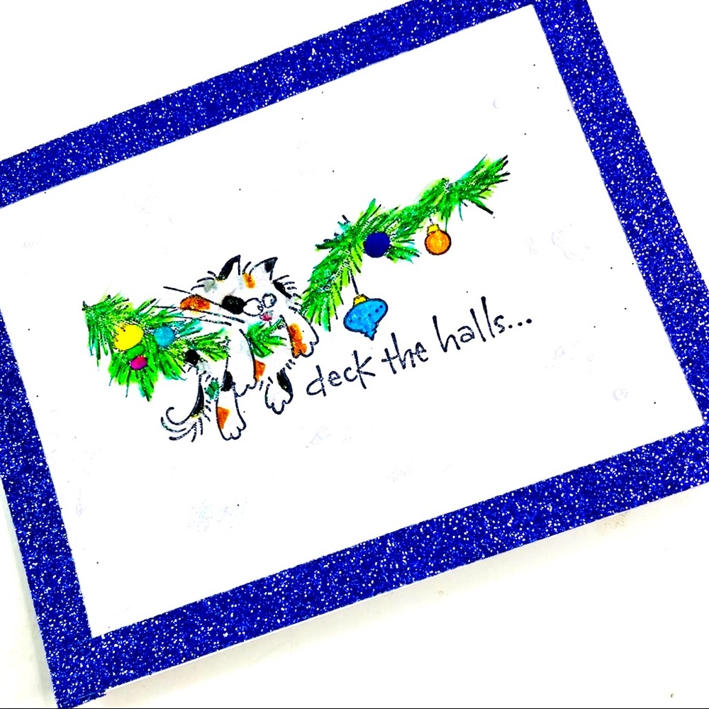 Calico Kitty Cat Christmas Cards Handmade by McGlamorous